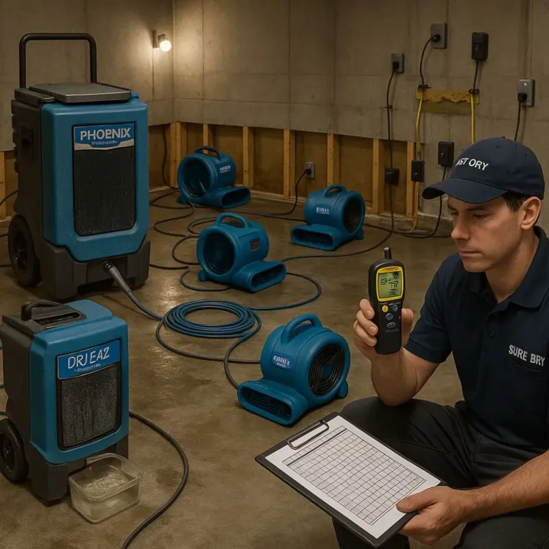 Structural Drying and Dehumidification process in Portage, IN